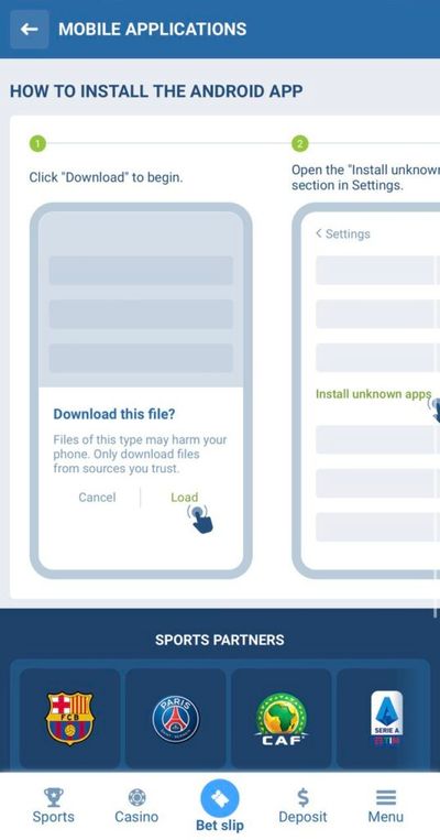 1xBet apk Android app instruction how to install