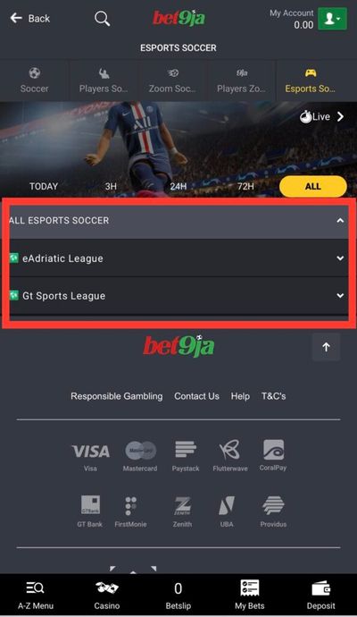 Bet9ja Esports soccer leagues