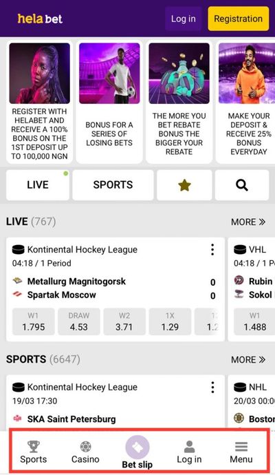 Helabet Website Mobile Version
