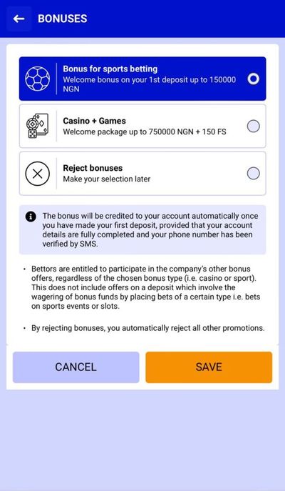Paripesa Bonus Type Page